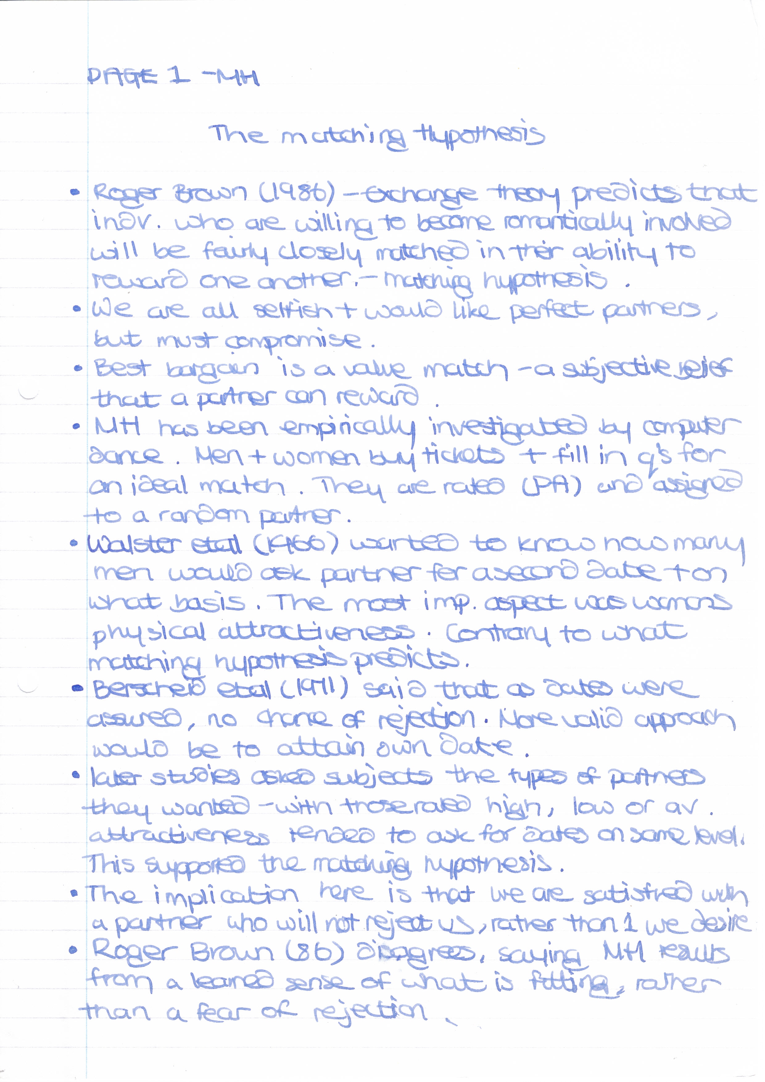 Matching hypothesis coursework 07 image